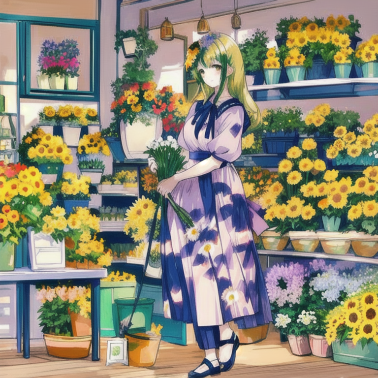 Sunflower Sunday, an anime QR artwork from the Kyutcode gallery